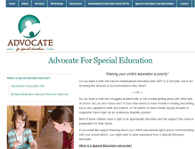 Tablet Screenshot of advocate4specialed.com